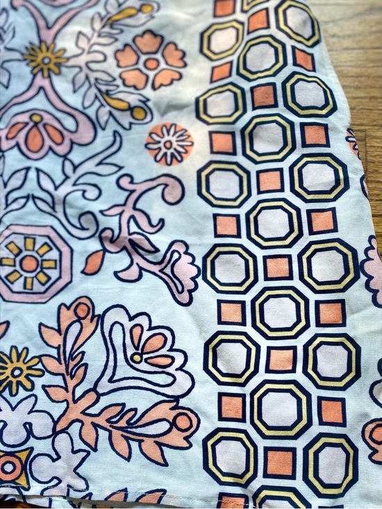 Tory Burch Hicks Garden Party Linen Blend Mini Dress Blue Pink Print Shift S/P - Picture 9 of 9